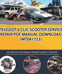 Peugeot V Clic Scooter Service Repair Pdf Manual Download (MT041723)