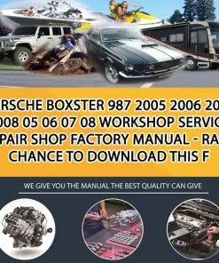 Porsche Boxster 987 2005 2006 2007 2008 05 06 07 08 Workshop Service Repair Shop Factory Manual - Rare Chance To Download This F (CA020899)