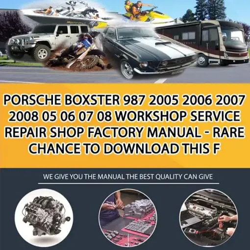 Porsche Boxster 987 2005 2006 2007 2008 05 06 07 08 Workshop Service Repair Shop Factory Manual - Rare Chance To Download This F (CA020899)