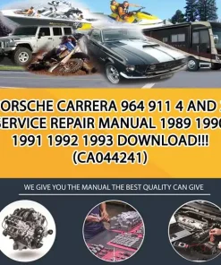 Porsche Carrera 964 911 4 And 2 Service Repair Manual 1989 1990 1991 1992 1993 Download!!! (CA044241)