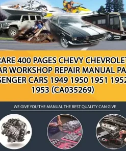 Rare 400 Pages Chevy Chevrolet Car Workshop Repair Manual Passenger Cars 1949 1950 1951 1952 1953 (CA035269)