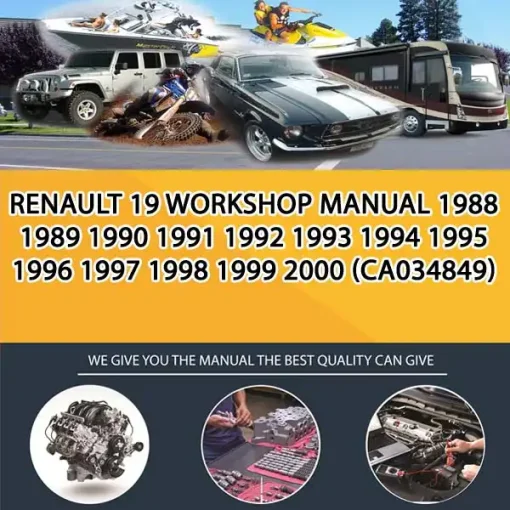 Renault 19 Workshop Manual 1988 1989 1990 1991 1992 1993 1994 1995 1996 1997 1998 1999 2000 (CA034849)