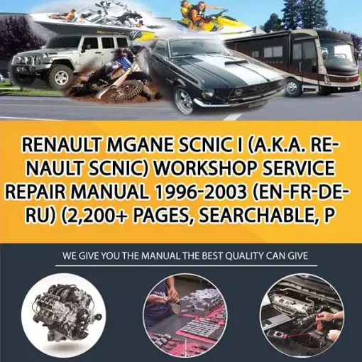 Renault Mgane Scnic I (A.K.A. Renault Scnic) Workshop Service Repair Manual 1996-2003 (En-Fr-De-Ru) (2,200+ Pages, Searchable, P (CA050937)