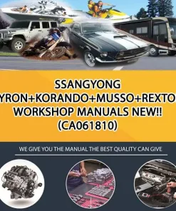 Ssangyong Kyron+Korando+Musso+Rexton Workshop Manuals New!! (CA061810)