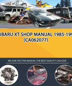 Subaru Xt Shop Manual 1985-1991 (CA062077)