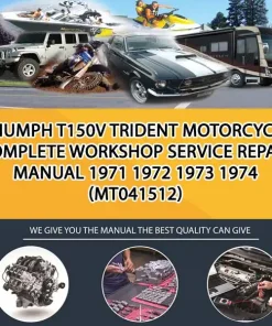 Triumph T150V Trident Motorcycle Complete Workshop Service Repair Manual 1971 1972 1973 1974 (MT041512)