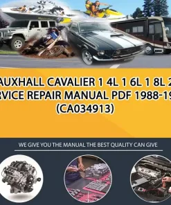 Vauxhall Cavalier 1 4L 1 6L 1 8L 2L Service Repair Manual Pdf 1988-1995 (CA034913)