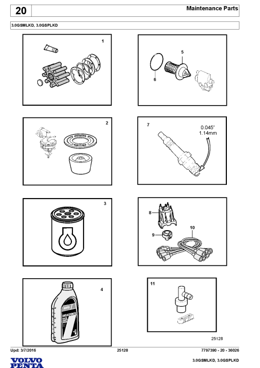 Volvo 3.0GSMLKD, 3.0GSPLKD Engine Parts manual catalog PDF Download