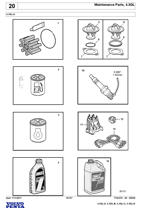 Volvo 4.3GL- A B C D Engine Parts manual catalog PDF Download