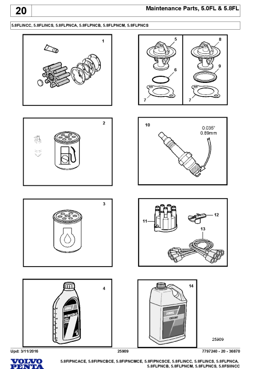 Volvo 5.8FIPN- CACE CBCE CMCE CSCE, 5.8FLIN- CC CS CA, 5.8FLPN- CB CM CS, 5.8FSIINCC Engine Parts manual catalog PDF Download