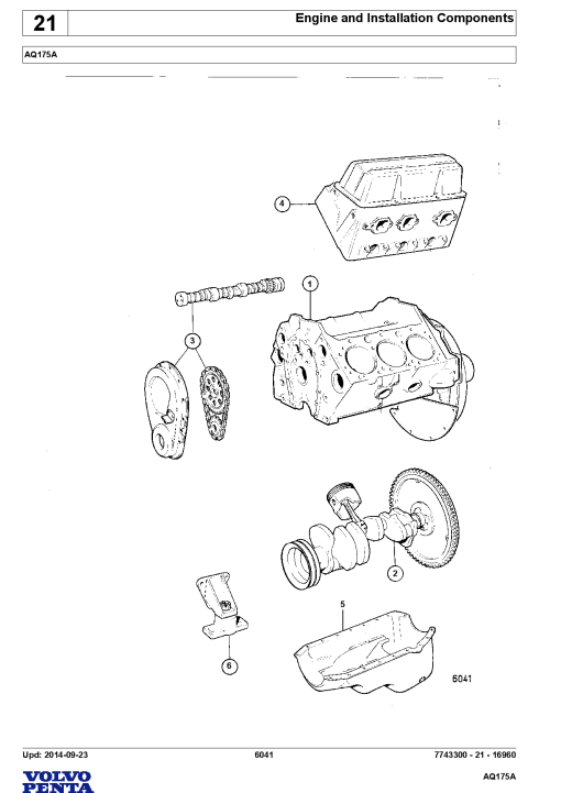 Volvo AQ175A Engine Parts manual catalog PDF Download
