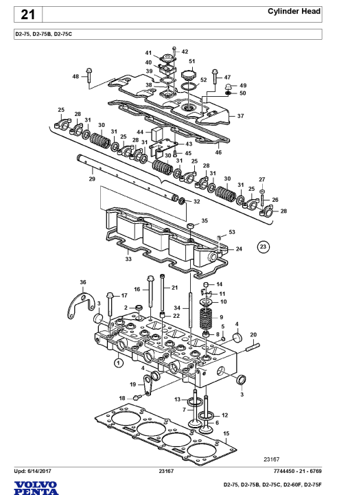Volvo D2 75- B C F, D2 60F Engine Parts manual catalog PDF Download
