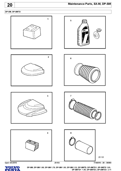 Volvo DPSM- 1.68 1.78 1.95 2.32, DPSMTD- 1, DPSMTD 1.95, DP SMTD3, DP SMTD3 2.11 Parts manual catalog PDF Download