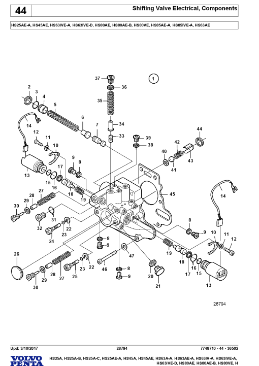 Volvo HS- 25 45- A AB AC AEA, HS63- AA AEA IVA IVEA D, HS80- AEB VE Parts manual catalog PDF Download