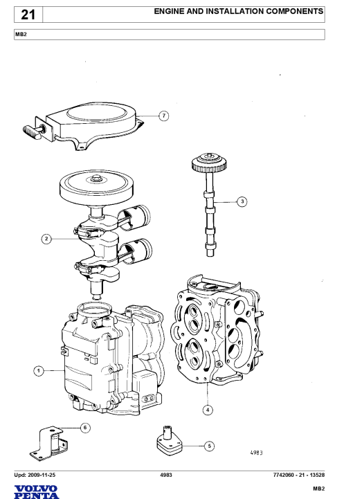 Volvo MB2 Engine Parts manual catalog PDF Download