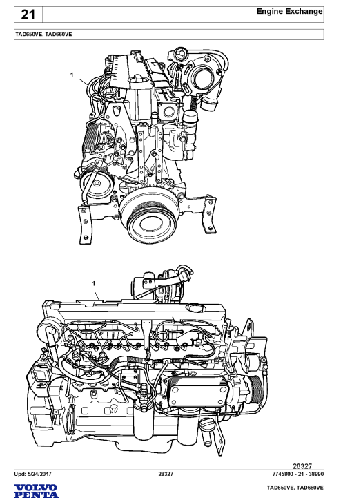 Volvo TAD650VE TAD660VE Engine Parts manual catalog PDF Download