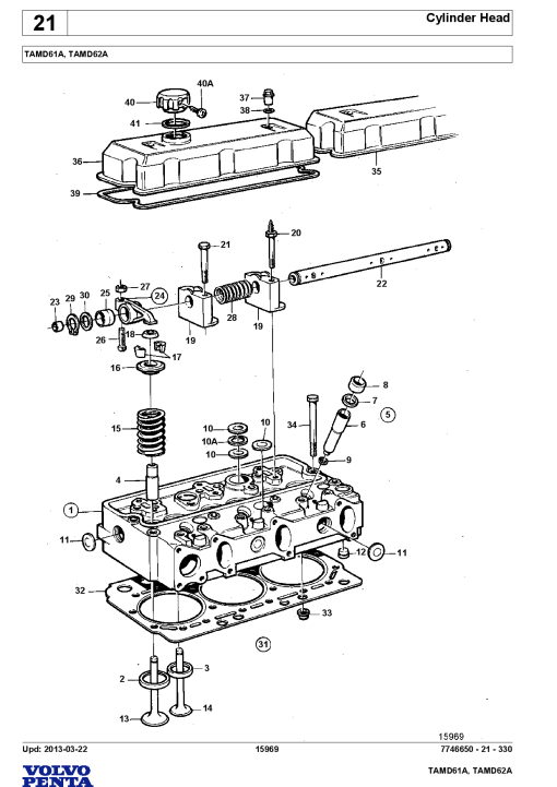 Volvo TAMD61A TAMD62A Engine Parts manual catalog PDF Download