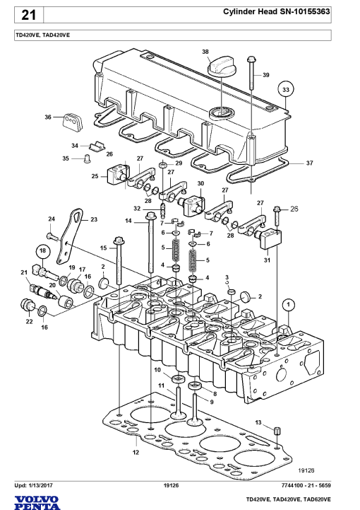 Volvo TD TAD- 420 620 -VE Engine Parts manual catalog PDF Download