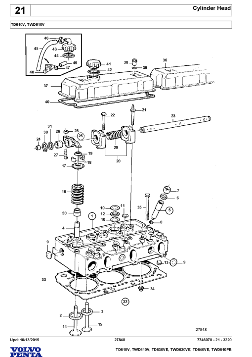 Volvo TD TWD- 610V 630VE 640VE 610PB Engine Parts manual catalog PDF Download