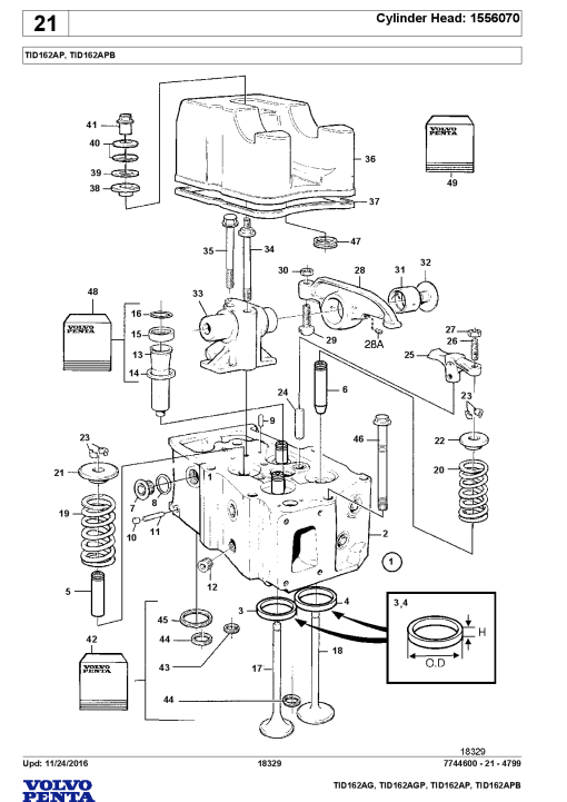 Volvo TID162- AG AGP AP APB Engine Parts manual catalog PDF Download