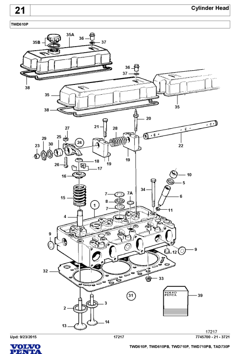 Volvo TWD- 610 710 730-P PB Engine Parts manual catalog PDF Download