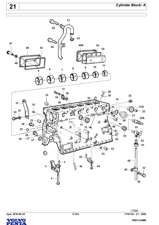 Volvo TWD1230ME Engine Parts manual catalog PDF Download