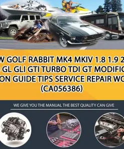 Vw Golf Rabbit Mk4 Mkiv 1.8 1.9 2.0 2.8 Gl Gli Gti Turbo Tdi Gt Modification Guide Tips Service Repair Wor (CA056386)