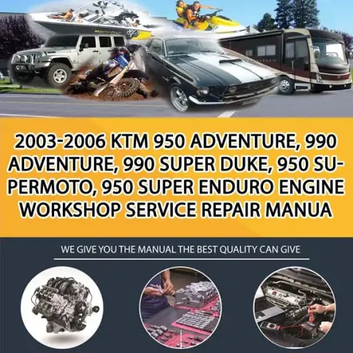 2003-2006 Ktm 950 Adventure, 990 Adventure, 990 Super Duke, 950 Supermoto, 950 Super Enduro Engine Workshop Service Repair Manua (MT056296)