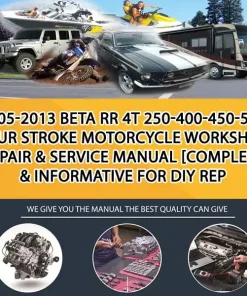 2005-2013 Beta Rr 4T 250-400-450-525 Four Stroke Motorcycle Workshop Repair & Service Manual [Complete & Informative For Diy Rep (MT057789)