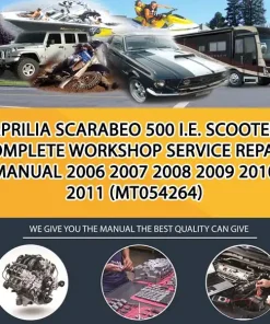 Aprilia Scarabeo 500 I.E. Scooter Complete Workshop Service Repair Manual 2006 2007 2008 2009 2010 2011 (MT054264)