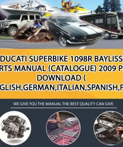 Ducati Superbike 1098R Bayliss Parts Manual (Catalogue) 2009 Pdf Download ( English,German,Italian,Spanish,French) (MT052795)