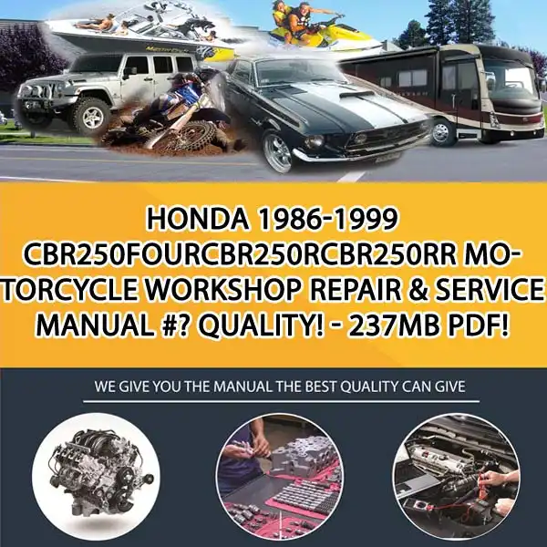 Honda 1986-1999 Cbr250FourCbr250RCbr250Rr Motorcycle Workshop Repair & Service Manual #- Quality! - 237Mb Pdf! (MT066250)