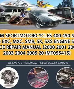 Ktm Sportmotorcycles 400 450 520 525 Exc, Mxc, Smr, Sx, Sxs Engine Service Repair Manual (2000 2001 2002 2003 2004 2005 20 (MT055415)