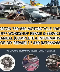 Norton 750-850 Motorcycle 1967-1977 Workshop Repair & Service Manual [Complete & Informative For Diy Repair] - - &#9 (MT066268)