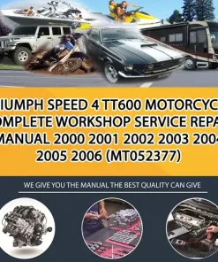 Triumph Speed 4 Tt600 Motorcycle Complete Workshop Service Repair Manual 2000 2001 2002 2003 2004 2005 2006 (MT052377)