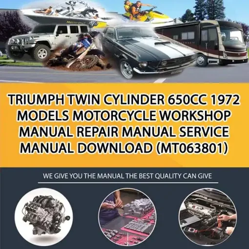 Triumph Twin Cylinder 650Cc 1972 Models Motorcycle Workshop Manual Repair Manual Service Manual Download (MT063801)