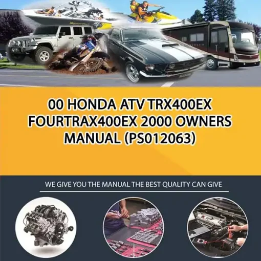00 Honda Atv Trx400Ex Fourtrax400Ex 2000 Owners Manual (PS012063)