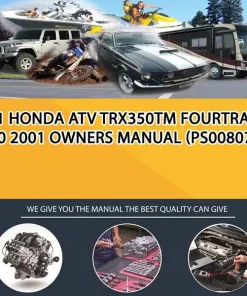 01 Honda Atv Trx350Tm Fourtrax 350 2001 Owners Manual (PS008072)