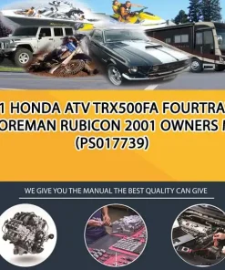 01 Honda Atv Trx500Fa Fourtrax Foreman Rubicon 2001 Owners M (PS017739)