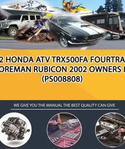 02 Honda Atv Trx500Fa Fourtrax Foreman Rubicon 2002 Owners M (PS008808)