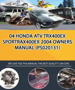 04 Honda Atv Trx400Ex Sportrax400Ex 2004 Owners Manual (PS020131)