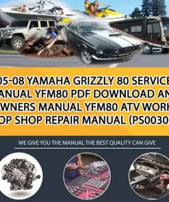05-08 Yamaha Grizzly 80 Service Manual Yfm80 Pdf Download And Owners Manual Yfm80 Atv Workshop Shop Repair Manual (PS003052)