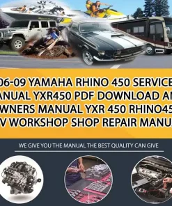 06-09 Yamaha Rhino 450 Service Manual Yxr450 Pdf Download And Owners Manual Yxr 450 Rhino450 Atv Workshop Shop Repair Manual (PS004868)