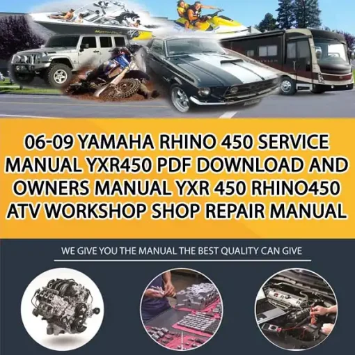06-09 Yamaha Rhino 450 Service Manual Yxr450 Pdf Download And Owners Manual Yxr 450 Rhino450 Atv Workshop Shop Repair Manual (PS004868)