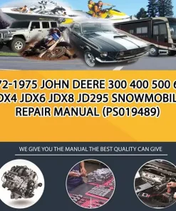 1972-1975 John Deere 300 400 500 600 Jdx4 Jdx6 Jdx8 Jd295 Snowmobile Repair Manual (PS019489)