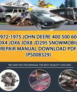 1972-1975 John Deere 400 500 600 Jdx4 Jdx6 Jdx8 Jd295 Snowmobile Repair Manual Download Pdf (PS008329)