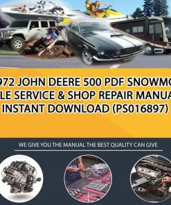 1972 John Deere 500 Pdf Snowmobile Service & Shop Repair Manual Instant Download (PS016897)