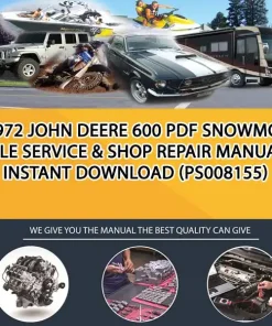 1972 John Deere 600 Pdf Snowmobile Service & Shop Repair Manual Instant Download (PS008155)