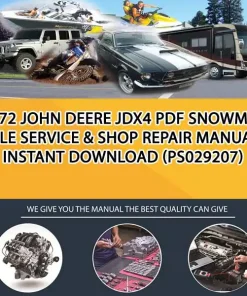 1972 John Deere Jdx4 Pdf Snowmobile Service & Shop Repair Manual Instant Download (PS029207)