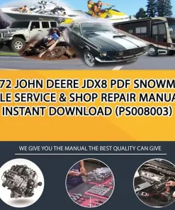 1972 John Deere Jdx8 Pdf Snowmobile Service & Shop Repair Manual Instant Download (PS008003)